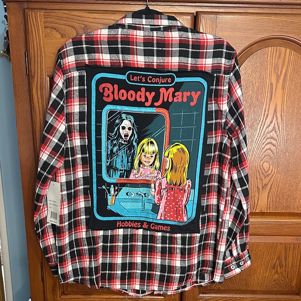 Bloody Mary upcycled flannel tee flannel is NWT One of a Kind